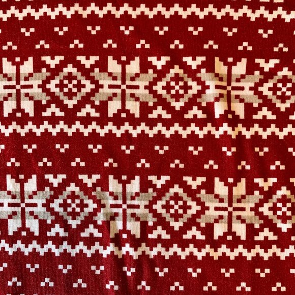 HANNA ANDERSSON Fair Isle Pajamas Kids 10 140 Red Cotton Long John Christmas Pjs - Picture 6 of 8